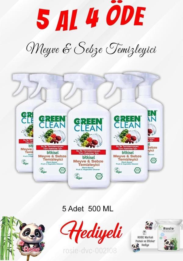 Gren Clean 5 Al 4 Öde Meyve Sebze Temizleyici 500 ML ve Rosie Pamuk - Image 1