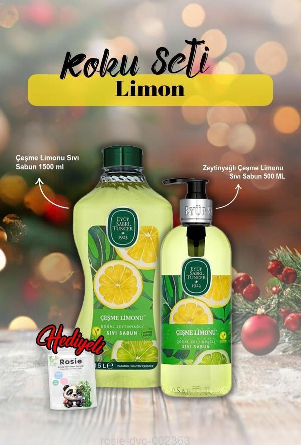 Sıvı Sabun 500 ml ve 1500 ml Çeşme Limonu ve Rosie Hediye - Image 1