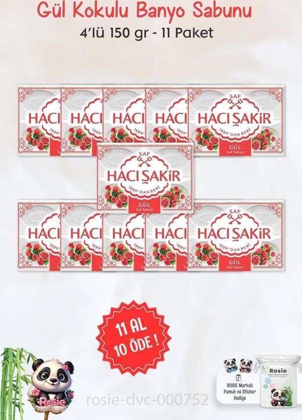 11 AL 10 ÖDE Hacı Şakir Gül Kokulu Banyo Sabunu 4 x 150 gr ve ROSIE - Image 1