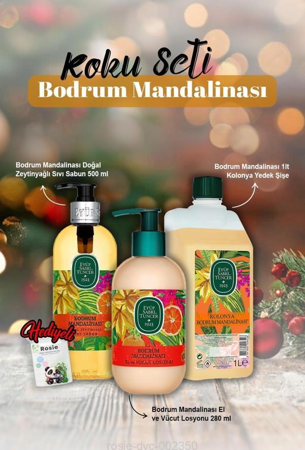 Sıvı Sabun 500 ml, Losyon 280 ml, 1 lt Kolonya Bodrum Mandalinası ve Rosie Hediye - Image 1
