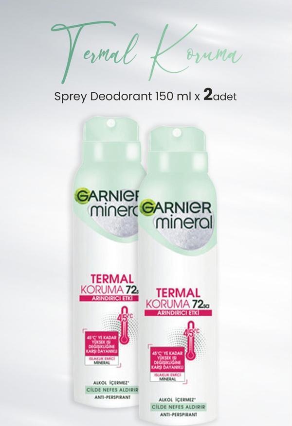 Garnier Mineral Termal Koruma Sprey Deodorant 150 ml x 2 Adet - Image 1
