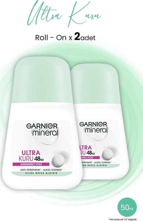 Garnier Mineral Ultra Kuru Roll-On 48 Saat x 2 Adet - Image 1