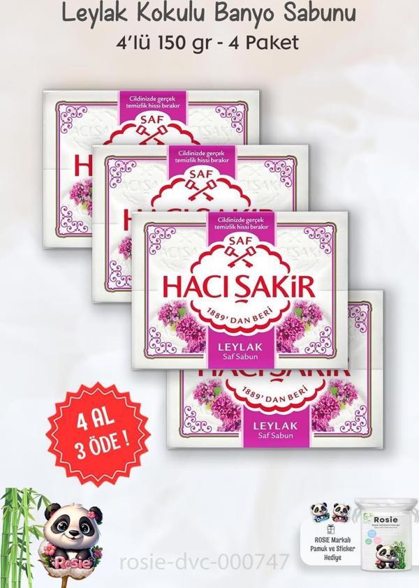 4 AL 3 ÖDE Hacı Şakir Leylak Kokulu Banyo Sabunu 4 x 150 gr ve ROSIE - Image 1