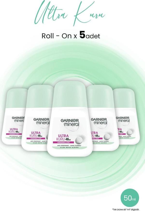 Garnier Mineral Ultra Kuru Roll-On 48 Saat x 5 Adet - Image 1