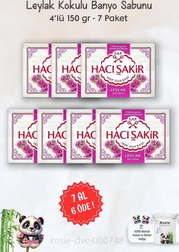 7 AL 6 ÖDE Hacı Şakir Leylak Kokulu Banyo Sabunu 4 x 150 gr ve ROSIE - Image 1