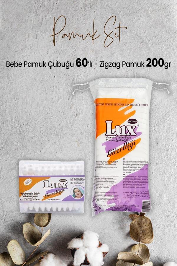 Lux Bebe Pamuk Çubuğu 60' lı ve Zigzag Pamuk 200 gr - Image 1