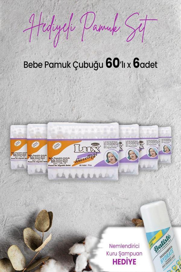 Lux Bebe Pamuk Çubuğu 60' lı x 6 Adet ve Hediyeli - Image 1