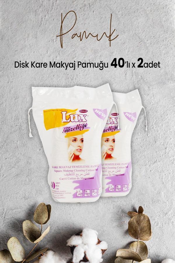 Lux Disk Kare Makyaj Pamuğu 40' lı x 2 Adet - Image 1