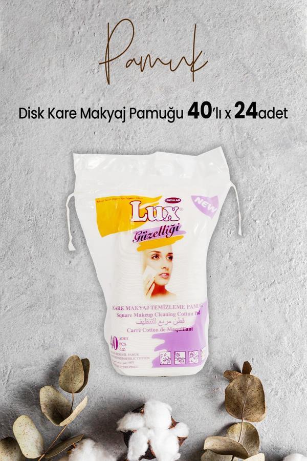Lux Disk Kare Makyaj Pamuğu 40' lı x 24 Adet - Image 1
