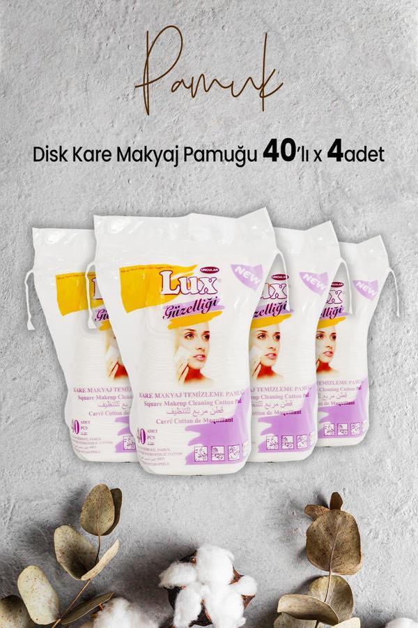Lux Disk Kare Makyaj Pamuğu 40' lı x 4 Adet - Image 1