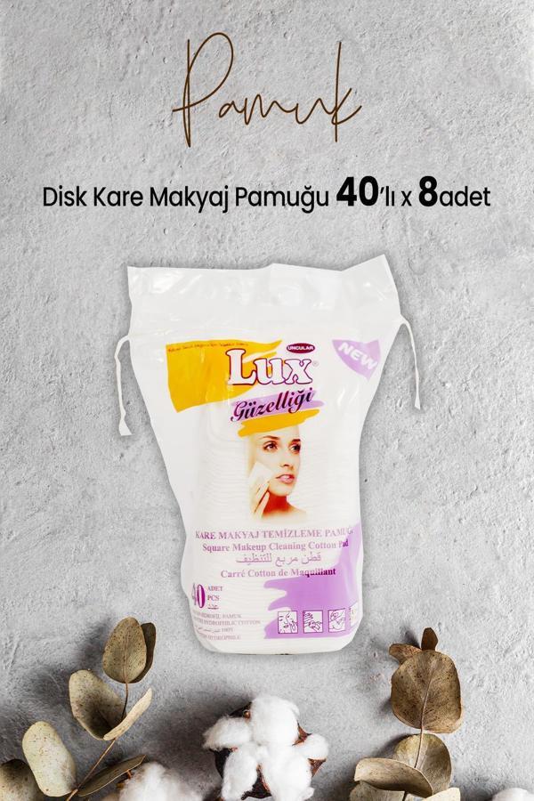 Lux Disk Kare Makyaj Pamuğu 40' lı x 8 Adet - Image 1