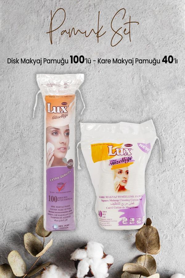 Lux Disk Makyaj Pamuğu 100'lü ve Disk Kare Makyaj Pamuğu 40' lı - Image 1
