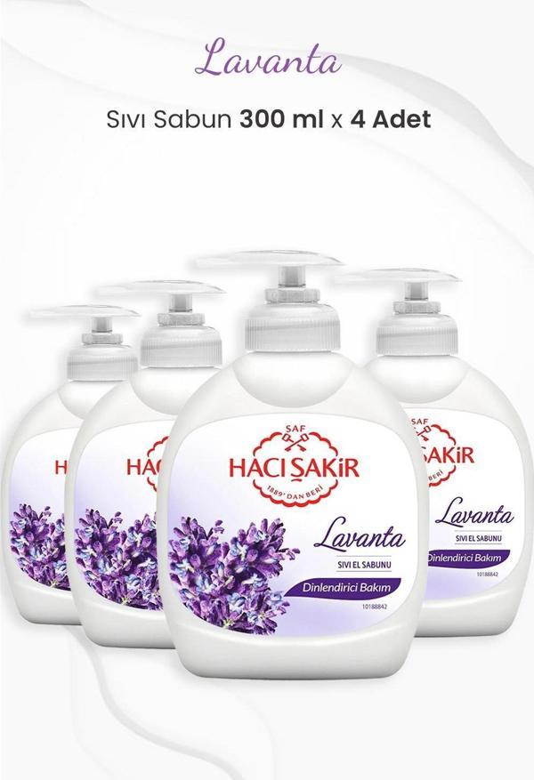 Hacı Şakir Lavanta Dinlendirici Sıvı Sabun 300 ml x 4 Adet - Image 1
