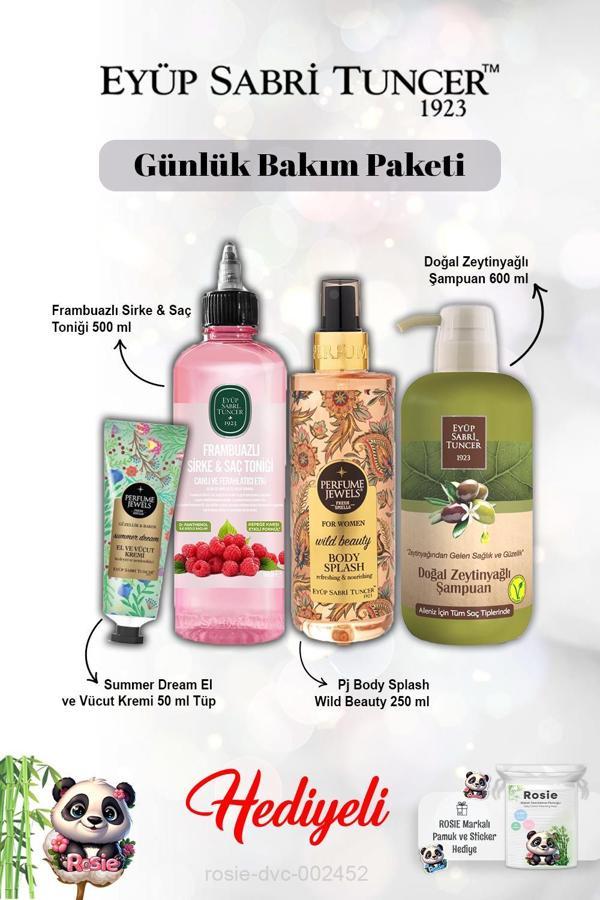 Wild Beauty Vücut Spreyi, Summer Dream Krem, Frambuaz Tonik, Zeytinyağlı Şampuan ve Rosie - Image 1