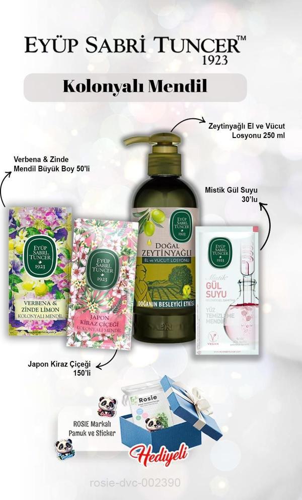 Zeytinyağlı Losyon 250 ml, Gül suyu 30'lu, Verbena & Zinde 50'li, Kiraz Çiçeği 150'li ve Rosie - Image 1