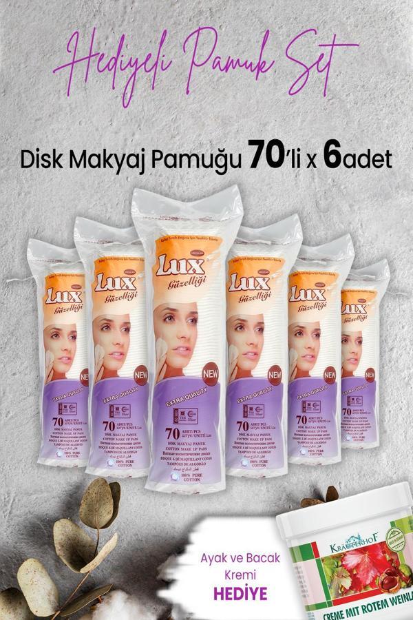 Lux Disk Makyaj Pamuğu 70'li x 6 Adet ve Hediyeli - Image 1