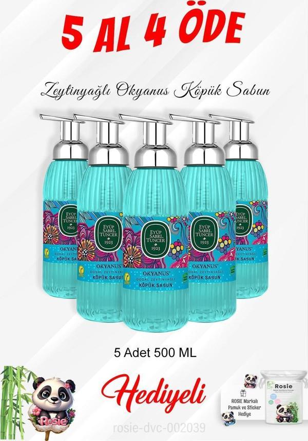 Zeytinyağlı Okyanus Köpük Sabun 500 ML 5 Al 4 Öde ve Rosie Pamuk - Image 1