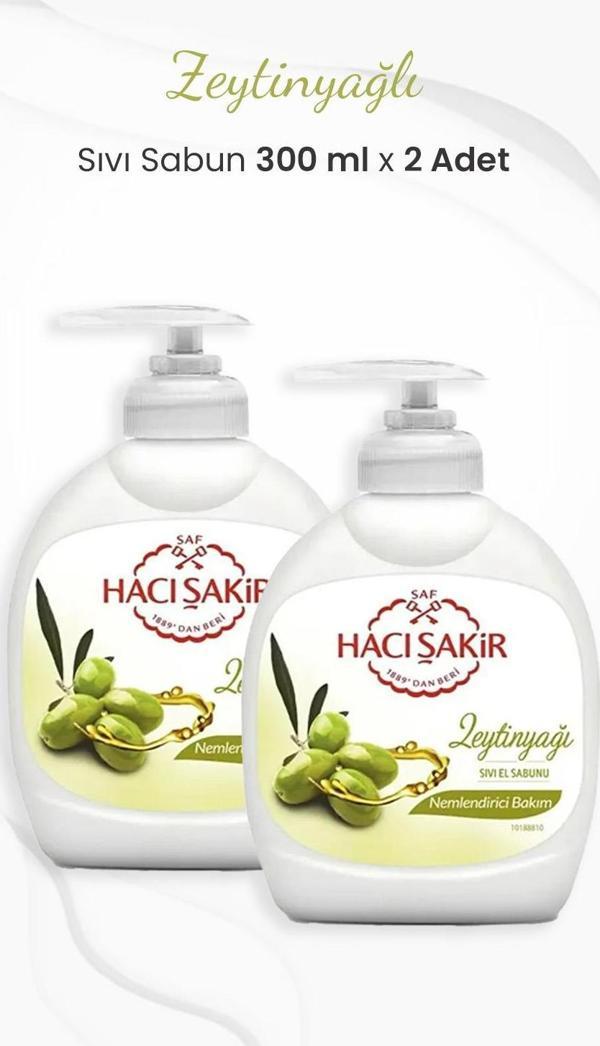 Hacı Şakir Zeytinyağlı Nemlendirici Sıvı Sabun 300 ml x 2 Adet - Image 1