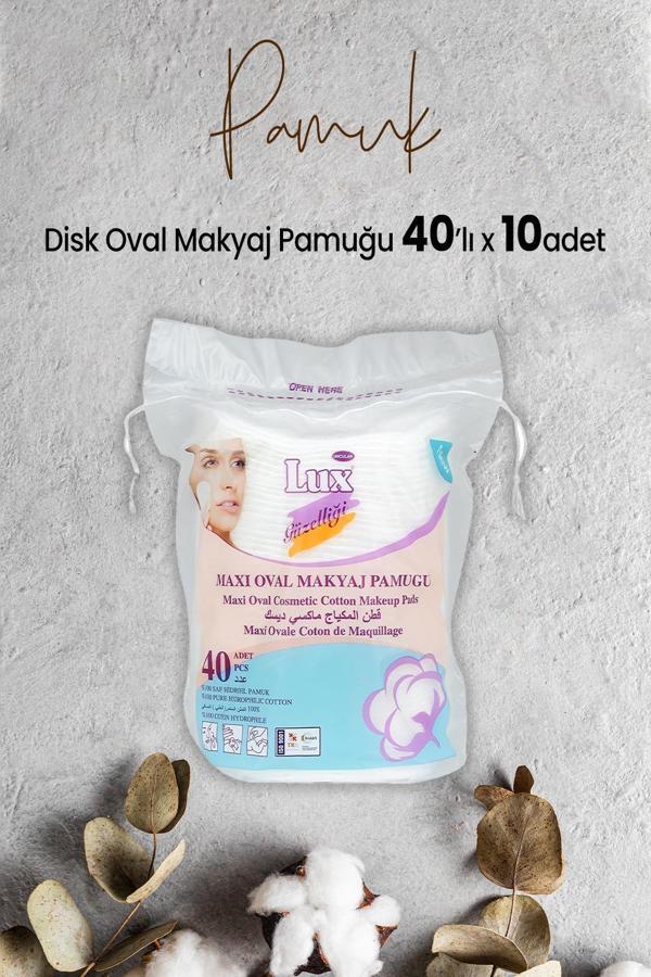 Lux Disk Oval Makyaj Pamuğu 40' lı x 10 Adet - Image 1