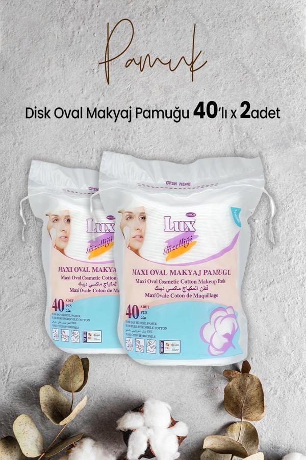 Lux Disk Oval Makyaj Pamuğu 40' lı x 2 Adet - Image 1
