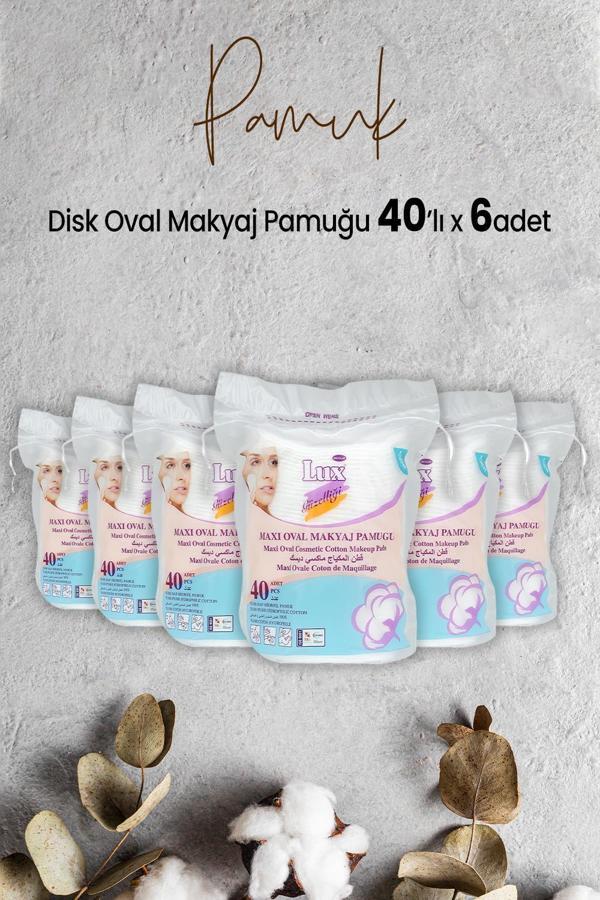 Lux Disk Oval Makyaj Pamuğu 40' lı x 6 Adet - Image 1