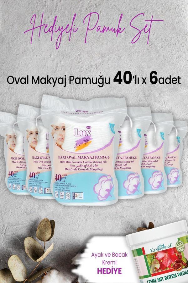 Lux Disk Oval Makyaj Pamuğu 40' lı x 6 Adet ve Hediyeli - Image 1