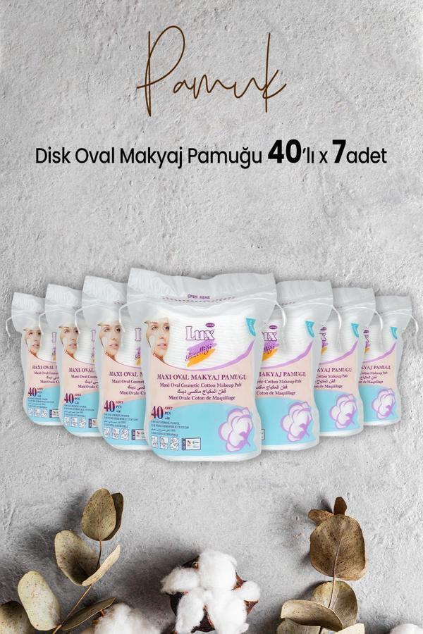 Lux Disk Oval Makyaj Pamuğu 40' lı x 7 Adet - Image 1