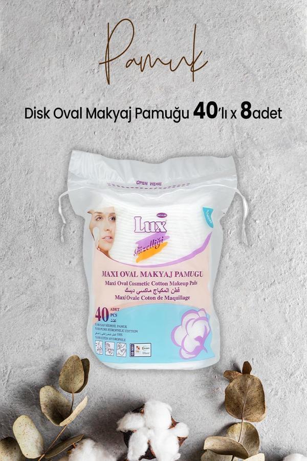 Lux Disk Oval Makyaj Pamuğu 40' lı x 8 Adet - Image 1