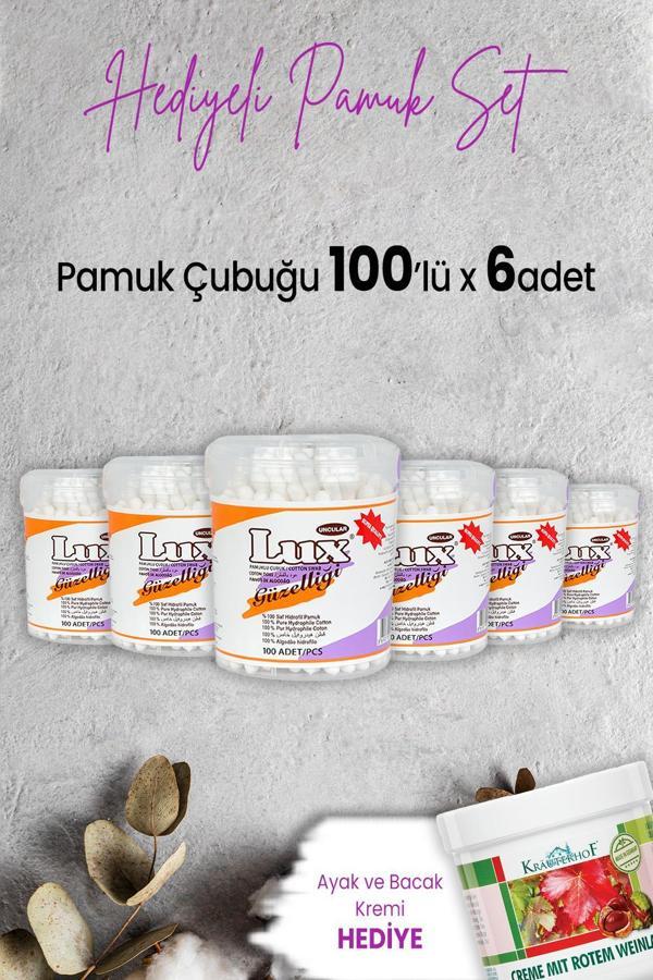 Lux Pamuk Çubuğu 100' lü x 6 Adet ve Hediyeli - Image 1
