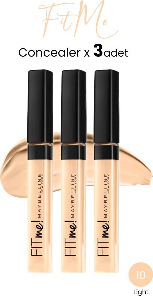 Maybelline New York Fit Me Concealer 10 Light x 3 adet - Image 1