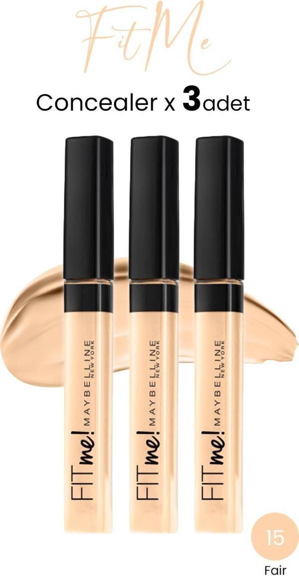 Maybelline New York Fit Me Concealer 15 Fair x 3 adet - Image 1