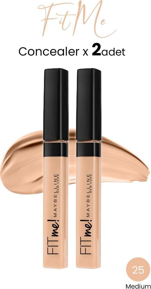 Maybelline New York Fit Me Concealer 25 Medium x 2 adet - Image 1