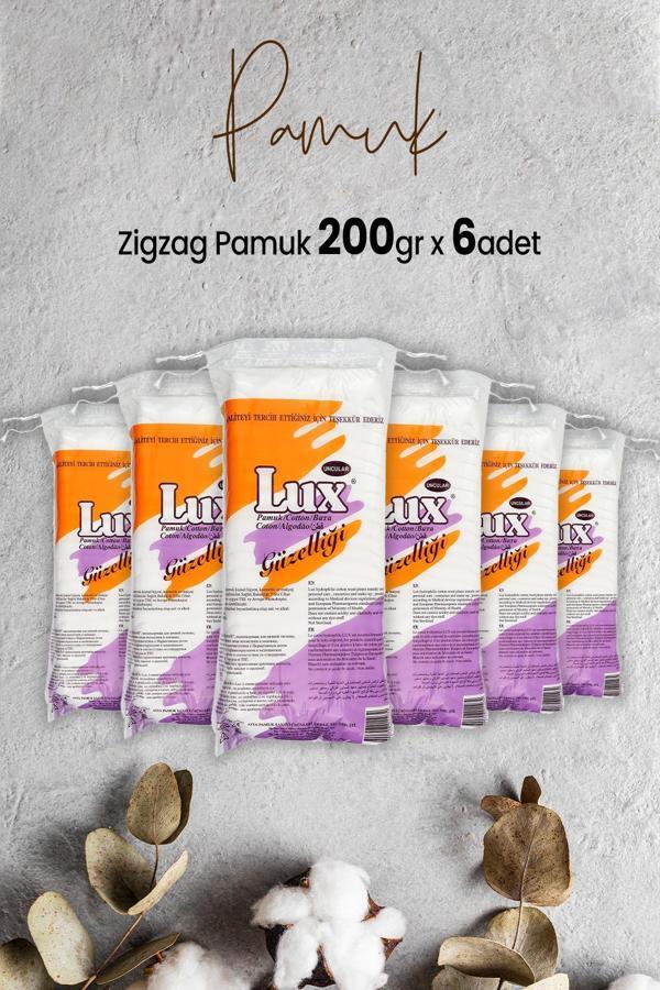 Lux Zigzag Pamuk 200 gr x 6 Adet - Image 1