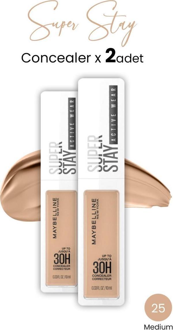 Maybelline New York Superstay Active Wear Concealer 25 Medium x 2 adet - Image 1