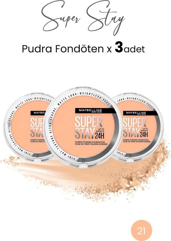 Maybelline New York Superstay Hibrit Pudra-Fondöten 21  x 3 Adet - Image 1