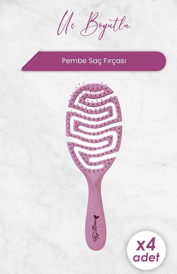 Nascita Üç Boyutlu Saç Fırçası Geri Dönüştürülebilir Pembe 4169 x 4 Adet - Image 1