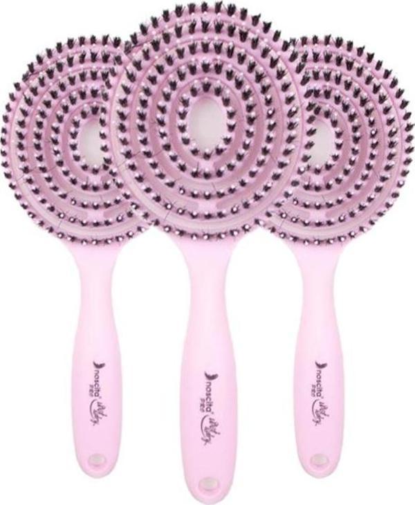 Nascita Üç Boyutlu Saç Fırçası Pudra Pembe x 3 - Image 1