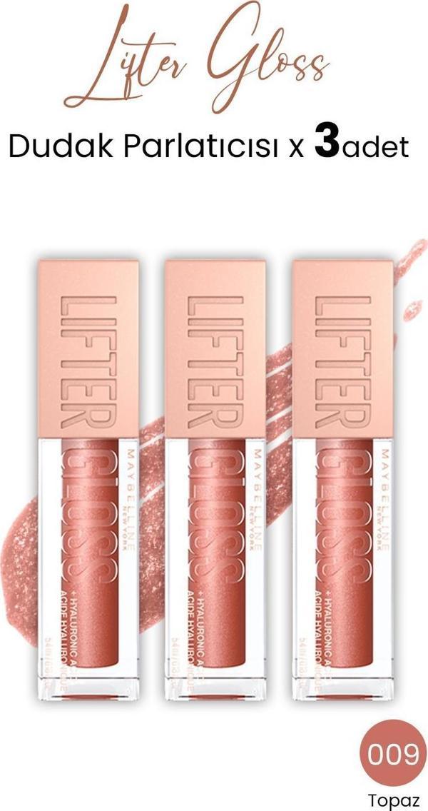 Maybelline New York Lifter Gloss Dudak Parlatıcısı 009 Topaz x 3 adet - Image 1