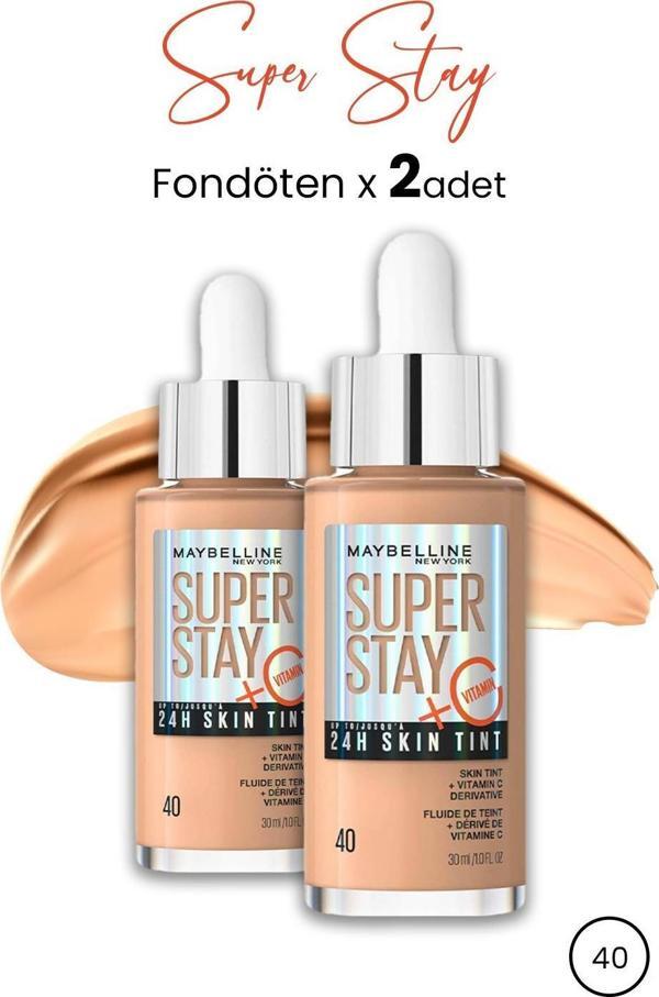 Maybelline Super Stay 24H Skin Tint Fondöten 40 30 ml  x 2 Adet - Image 1