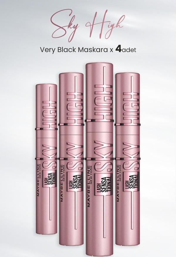 Maybelline New York Maskara Sky High Very Black x 4 Adet - Image 1