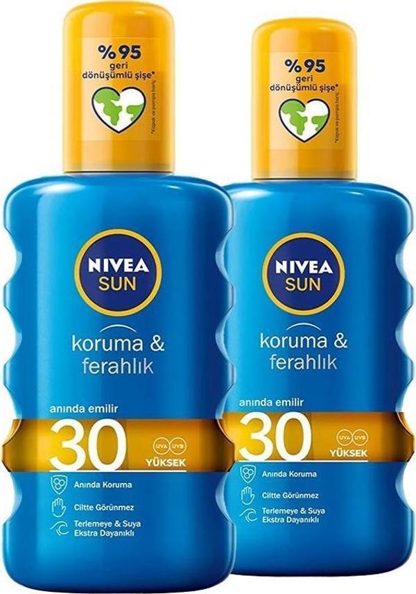 Nivea Sun Güneş Spreyi 200 ml Koruma & Ferahlık 30 Gfk x 2 - Image 1