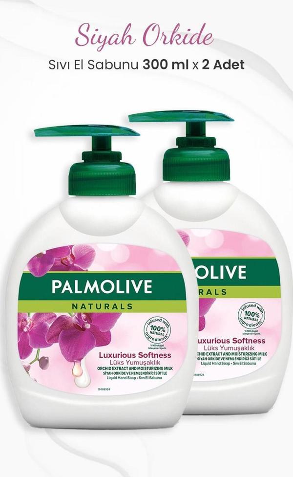 Palmolive Naturals Siyah Orkide Lüks Yumuşaklık Sıvı Sabun 300 ml x 2 Adet - Image 1
