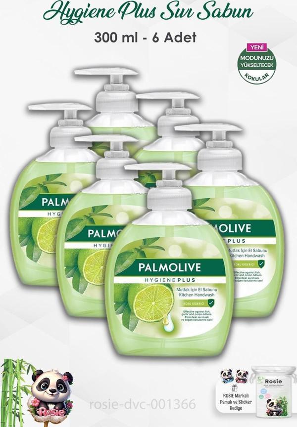 6'lı Set Palmolive Hygiene Plus Koku Giderici Sıvı Sabun 300 ml ve ROSIE  - Image 1