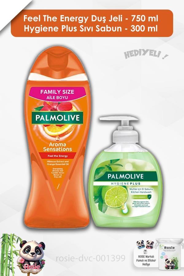 Palmolive Duş Jeli Feel The Energy 750 ml,Hygiene Plus Sıvı Sabun 300 ml ve ROSIE  - Image 1