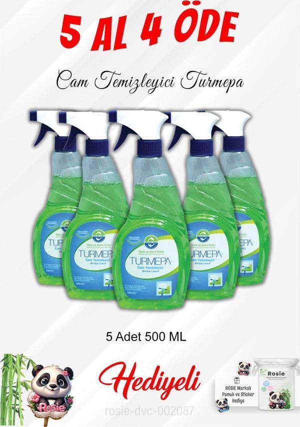  5 Al 4 Öde Cam Temizleyici Turmepa 500 ML ve Rosie Pamuk - Image 1