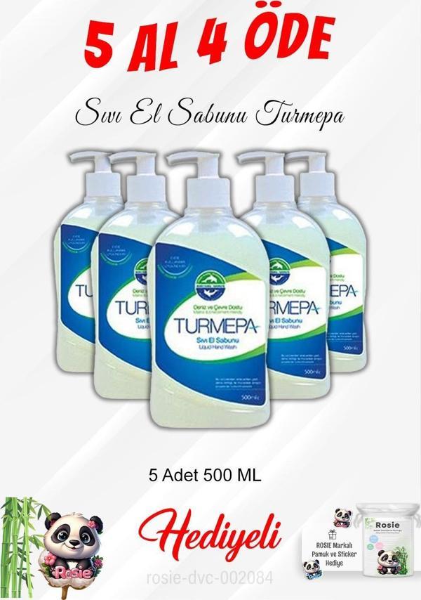 Turmepa 500 ML Sıvı Sabun 5 Al 4 Öde ve Rosie Pamuk - Image 1