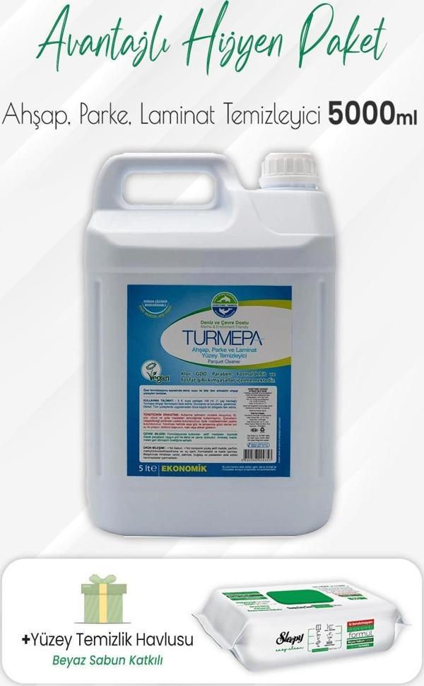 Turmepa Ahşap, Parke Temizleyici 5 Litre ve Easy Clean Yüzey Temizlik 100' lü - Image 1