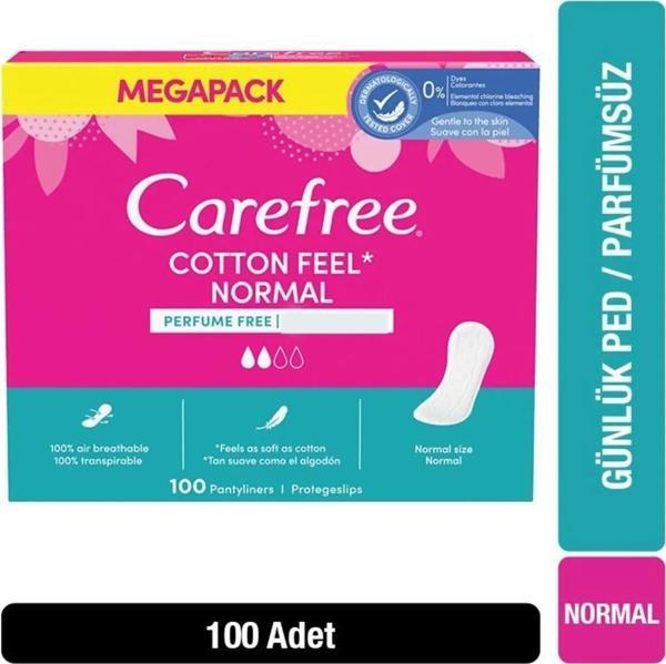 Carefree Cotton Feel Normal Parfümsüz Günlük Ped 100 lü - Image 1