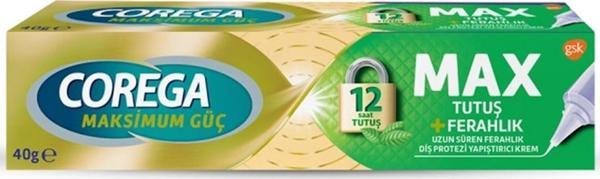 Corega Max Tutuş Ve Ferahlık Diş Protezi Yapıştırıcı Krem 40 gr - Image 1