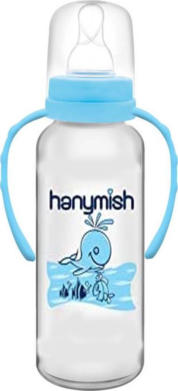 Hanymish 433 Kulplu PP Biberon 240 ml Mavi - Image 1